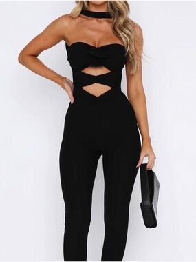 White Fox Women’s Jumpsuit - Size Small - Black